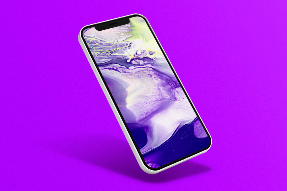 phone screen with abstract marble aesthetic