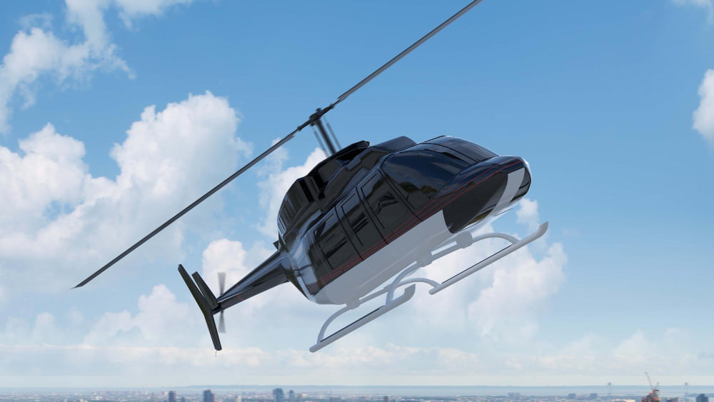 military helicopter render 3d illustration 1